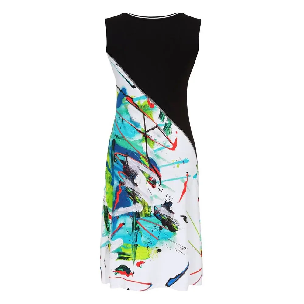 Dolcezza Women's Art Chic Midi Dress Size M Summer Sleeveless NWT Scoop Neck - Picture 3 of 3